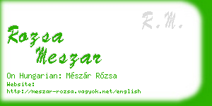 rozsa meszar business card