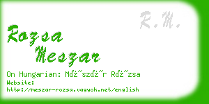 rozsa meszar business card